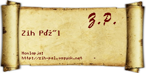 Zih Pál névjegykártya